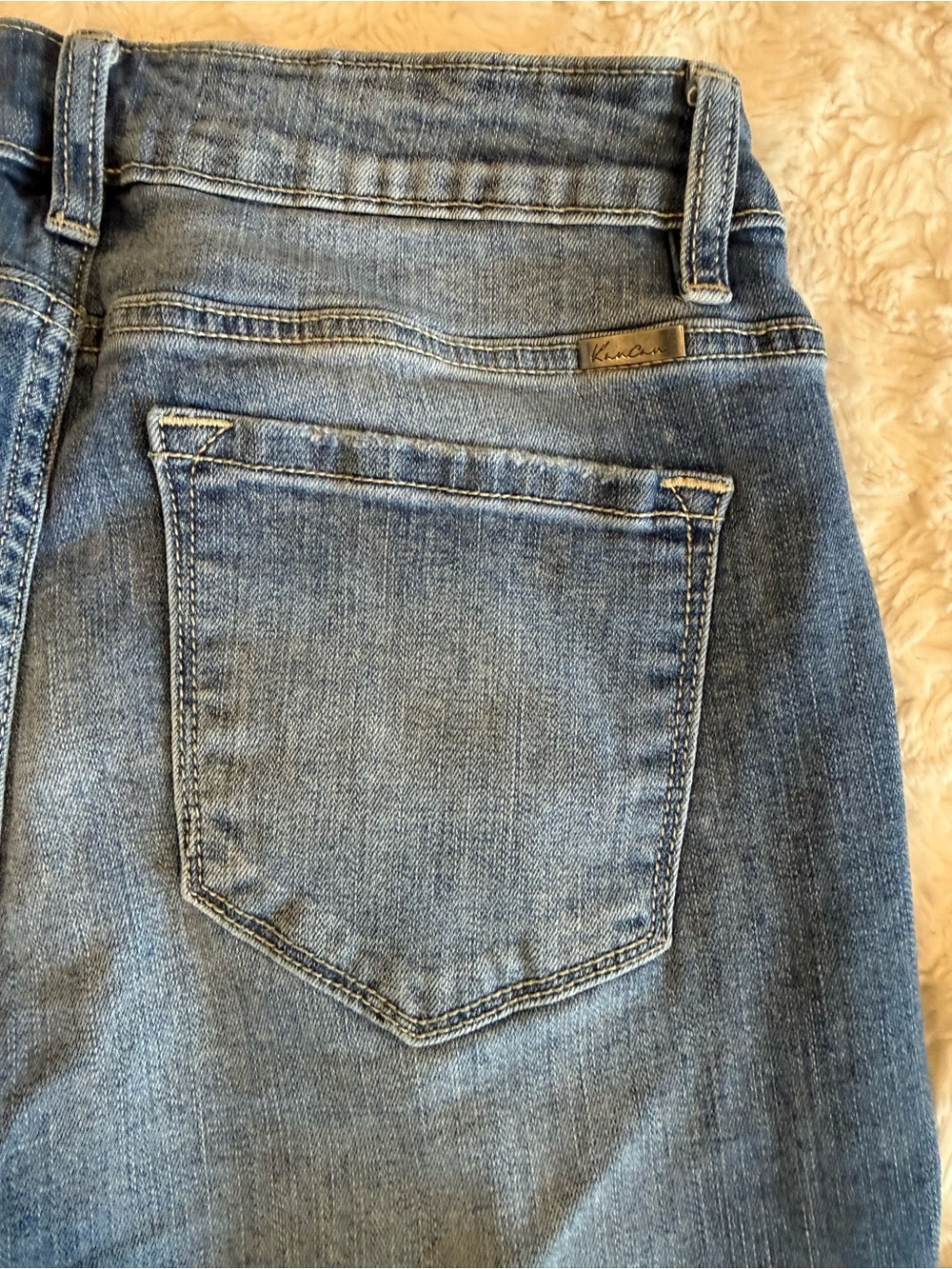KanCan Medium Blue Skinny Jeans with Distressed Details - Picture 4 of 6